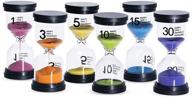 🌈 vibrant pack of 6 colorful sand timers - perfect for kids, kitchen, classroom & home office decor logo