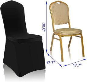 img 3 attached to 🪑 EMART Stretch Chair Cover: Black Spandex Slipcovers for Party Decorations, Dining Room, Banquet, Wedding - 12PCS