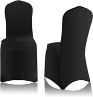 🪑 emart stretch chair cover: black spandex slipcovers for party decorations, dining room, banquet, wedding - 12pcs logo