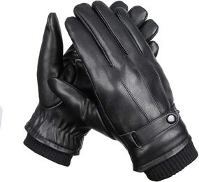 img 4 attached to 🧤 Stay Warm and Connected: Winter Leather Touchscreen Driving Texting Gloves