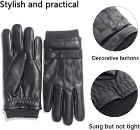 img 1 attached to 🧤 Stay Warm and Connected: Winter Leather Touchscreen Driving Texting Gloves