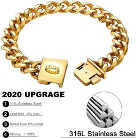 img 2 attached to 🐶 TXPRODOGCHAINS Gold Chain Dog Collar - Heavy Duty 23MM Thick 18K Cuban Link - Stainless Steel Metal Links - Walking Training Chain Necklace for Medium Large Dogs - 18 to 26 Inches