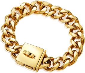 img 4 attached to 🐶 TXPRODOGCHAINS Gold Chain Dog Collar - Heavy Duty 23MM Thick 18K Cuban Link - Stainless Steel Metal Links - Walking Training Chain Necklace for Medium Large Dogs - 18 to 26 Inches