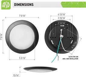 img 2 attached to 🔆 ASD 6-Inch LED Disk Light Dimmable Recessed Lighting Fixture Bronze Finish Low Profile Flush Mount Ceiling Light, 15=100W Equivalent, 1300 Lumens, 4000K Bright White Color Temperature, Wet Location Rated, ETL and Energy Star Listed (6 Pack)