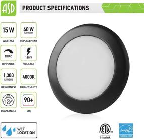 img 3 attached to 🔆 ASD 6-Inch LED Disk Light Dimmable Recessed Lighting Fixture Bronze Finish Low Profile Flush Mount Ceiling Light, 15=100W Equivalent, 1300 Lumens, 4000K Bright White Color Temperature, Wet Location Rated, ETL and Energy Star Listed (6 Pack)