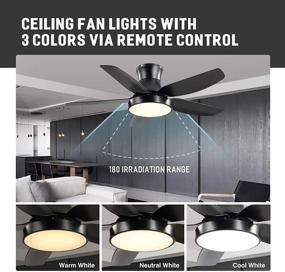 img 3 attached to 🌀 Stylish 42 Inch Black Ceiling Fan with Light, Remote Control, and Timer – Perfect for Living Room, Dining Room, Bedroom