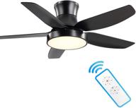 🌀 stylish 42 inch black ceiling fan with light, remote control, and timer – perfect for living room, dining room, bedroom логотип