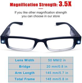 img 1 attached to 🔎 Set of 3 LED-Lighted Magnifying Reading Glasses | Illuminated Frame for Men and Women | Bright LED Readers with Built-in Magnifier