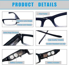 img 2 attached to 🔎 Set of 3 LED-Lighted Magnifying Reading Glasses | Illuminated Frame for Men and Women | Bright LED Readers with Built-in Magnifier