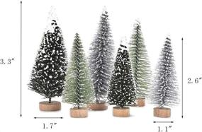 img 3 attached to 🎄 Yahpetes Miniature Christmas Tree Pack - 6 Pcs Pine Trees with Snow Frost, Perfect for Crafting and Designing Festive Miniature Scenes