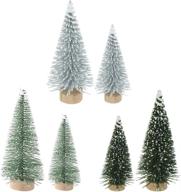 🎄 yahpetes miniature christmas tree pack - 6 pcs pine trees with snow frost, perfect for crafting and designing festive miniature scenes logo