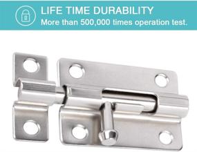 img 1 attached to 🔒 Enhanced Door Security: Solid Steel 3-inch Barrel Bolt Slide Latch Lock with Brushed Nickel Finish - 2 Pack, Complete with 12 Screws for Optimum Safety and Privacy