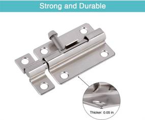 img 3 attached to 🔒 Enhanced Door Security: Solid Steel 3-inch Barrel Bolt Slide Latch Lock with Brushed Nickel Finish - 2 Pack, Complete with 12 Screws for Optimum Safety and Privacy