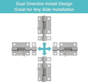 img 2 attached to 🔒 Enhanced Door Security: Solid Steel 3-inch Barrel Bolt Slide Latch Lock with Brushed Nickel Finish - 2 Pack, Complete with 12 Screws for Optimum Safety and Privacy