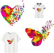 glitter eco-friendly butterfly iron on transfers set - magical appliques patches for girls & women clothing and home décor logo