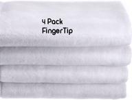 🧺 premium 4-pack 11" x 18" soft white fingertip towels - 100% cotton terry-velour quality logo