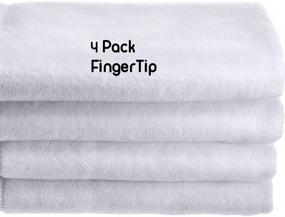 img 2 attached to 🧺 Premium 4-Pack 11" x 18" Soft White Fingertip Towels - 100% Cotton Terry-Velour Quality