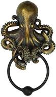 🐙 oceanic octopus kraken warrior decorative resin door knocker figurine by pacific giftware логотип