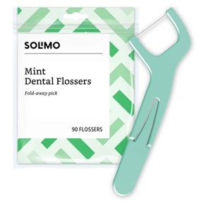 img 4 attached to 🦷 Солимо зубной нить с мятным вкусом от бренда Amazon - упаковка из 90 штук для оптимального ухода за полостью рта
