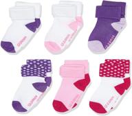 hanes girls' toddler 6-pack turncuff socks - adorable and comfortable footwear for little fashionistas! logo