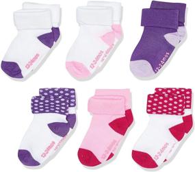 img 4 attached to Hanes Girls' Toddler 6-Pack Turncuff Socks - Adorable and Comfortable Footwear for Little Fashionistas!