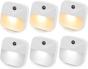 img 4 attached to 🔌 6-Pack LED Night Light Plug In Set, SAMWIT Smart Nightlights with Dusk to Dawn Sensor, Wall Lights for Bedroom, Bathroom, Kids, Toilet, Kitchen, Hallway, Stairs (3 Warm White &amp; 3 Cool White Lights)