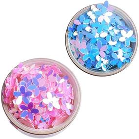 img 3 attached to 🌸 1800PCS 10mm Iridescent Mixed Five Fingers Flower Sequins Paillettes in Gold Pink Purple White Yellow Green Shades - Ideal for Wedding Crafts, Kids DIY Cloth Decoration, and Accessories Sewing