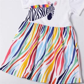 img 2 attached to 👗 Premium Cotton Cartoon Dresses for Girls - FreeLu Sleeve Girls' Clothing