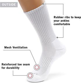 img 2 attached to 🧦 Monfoot Performance Crew Socks - 4-8 Pairs, Athletic Cushioned, Ideal for Men/Women's Running