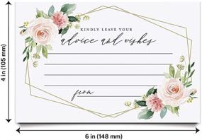 img 2 attached to 🌸 Bliss Collections Advice and Wishes Cards: Stunning Blush Floral Geometric Design, Ideal for Bride & Groom, Baby Shower, Bridal Shower, Graduation & Events! Pack of 50 4x6 Cards