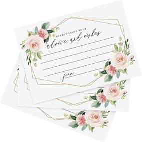 img 4 attached to 🌸 Bliss Collections Advice and Wishes Cards: Stunning Blush Floral Geometric Design, Ideal for Bride & Groom, Baby Shower, Bridal Shower, Graduation & Events! Pack of 50 4x6 Cards