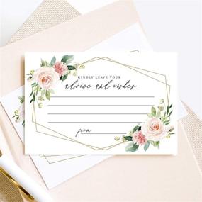 img 3 attached to 🌸 Bliss Collections Advice and Wishes Cards: Stunning Blush Floral Geometric Design, Ideal for Bride & Groom, Baby Shower, Bridal Shower, Graduation & Events! Pack of 50 4x6 Cards