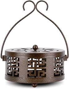 img 4 attached to 🪔 Retyion Retro Portable Mosquito Coil Holder: Stylish Bronze Fireproof Incense Burner for Indoor/Outdoor Use