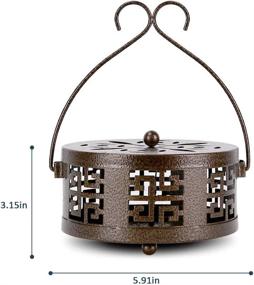 img 3 attached to 🪔 Retyion Retro Portable Mosquito Coil Holder: Stylish Bronze Fireproof Incense Burner for Indoor/Outdoor Use