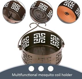 img 1 attached to 🪔 Retyion Retro Portable Mosquito Coil Holder: Stylish Bronze Fireproof Incense Burner for Indoor/Outdoor Use