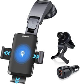 img 4 attached to 📲 JOYVEVA Fast Charging Wireless Car Charger Mount, Auto Clamping Air Vent/Dashboard Phone Holder for iPhone 13/12/11/XS Max/XS/XR, Samsung Galaxy Note 21 Ultra/S21 (with QC3.0 Car Adapter)