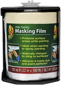 img 4 attached to Duck Brand 281156 Pre-Taped Painter's Drop Cloth: Convenient 22-inch by 100 Feet Protection, Single-Pack