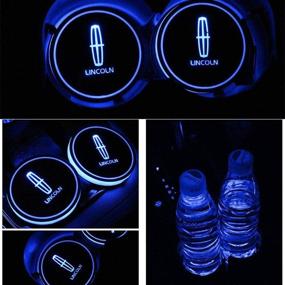 img 4 attached to 🚗 AutoDIY LED Car Logo Cup Lights up Holder USB Charging Waterproof Bottle Drinks Pad: 7 Colors Changing Atmosphere Lamp Mat Cars for Luminous Coasters (2PCS)