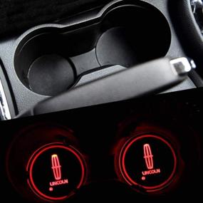 img 1 attached to 🚗 АвтоDIY LED подсветка логотипа автомобиля в держателе для кружек с USB-зарядкой, водонепроницаемый бокал для напитков: 7 цветов для изменения атмосферы лампы для автомобилей для светящихся подставок (2 шт.)
