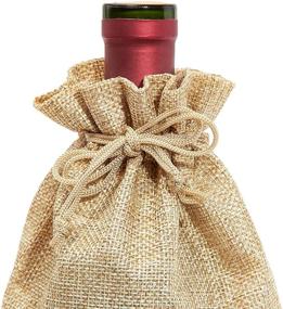 img 1 attached to 🍷 Wine Burlap Gift Bags: 13-Inch, 24-Pack with Drawstring - Perfect for Wine Enthusiasts!