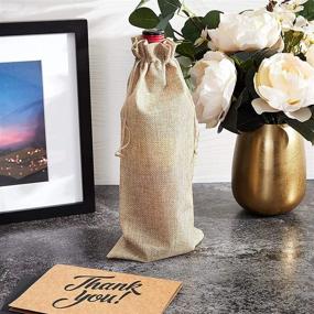 img 3 attached to 🍷 Wine Burlap Gift Bags: 13-Inch, 24-Pack with Drawstring - Perfect for Wine Enthusiasts!