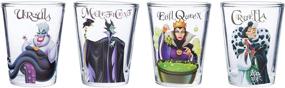 img 4 attached to Silver Buffalo Disney Villains Mini Glass 🍸 Set: Queen, Cruella, Malificent, Ursula - 4-Piece, 1-Ounce Clear