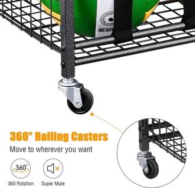 img 1 attached to 🧺 PLKOW Garage Storage Solution for Sports Equipment - Indoor/Outdoor Sports Rack with Basket, Hooks, and Toy/Gear Organizer