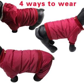 img 2 attached to JoyDaog Fleece Lined Dog Coat: Detachable Hood & Legs for Winter Warmth - Puppy Jacket