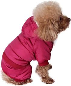 img 4 attached to JoyDaog Fleece Lined Dog Coat: Detachable Hood & Legs for Winter Warmth - Puppy Jacket