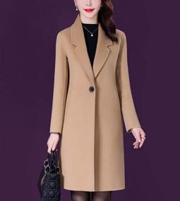 img 2 attached to Aprsfn Womens Elegant Mid Length Windproof Women's Clothing