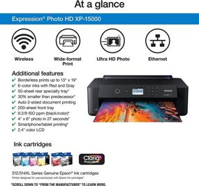 img 2 attached to 🖨️ Epson Expression Photo HD XP-15000: Wireless Color Wide-Format Printer with Amazon Dash Replenishment, Unleash Your Creativity!