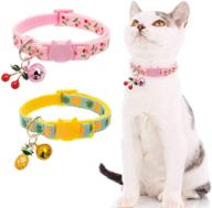 bingpet breakaway cat collar with bell: 2 pack safety adjustable collars set for cats - pineapple & cherry designs logo