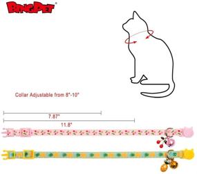 img 3 attached to BINGPET Breakaway Cat Collar with Bell: 2 Pack Safety Adjustable Collars Set for Cats - Pineapple & Cherry Designs