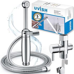 img 4 attached to 🚿 UVISH Handheld Bidet Sprayer for Toilet - Muslim Shower, Cloth Diaper Sprayer, Baby Toilet Sprayer - 5-Year Warranty with Anti-High Water Pressure and Adjustable Pressure Control - Brass Chrome